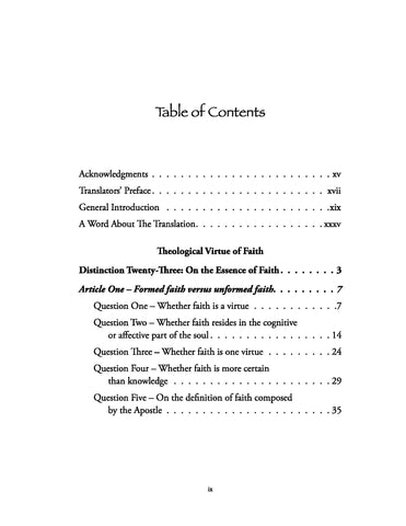 St. Bonaventure's Commentary on the Sentences: Theological Virtues